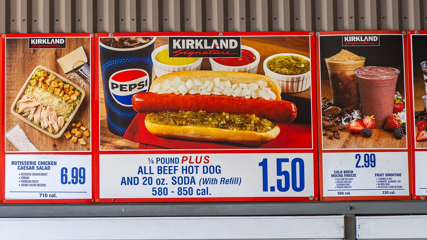 Kirkland Is The Brand That Supplies Costco's Food Court Hot Dogs