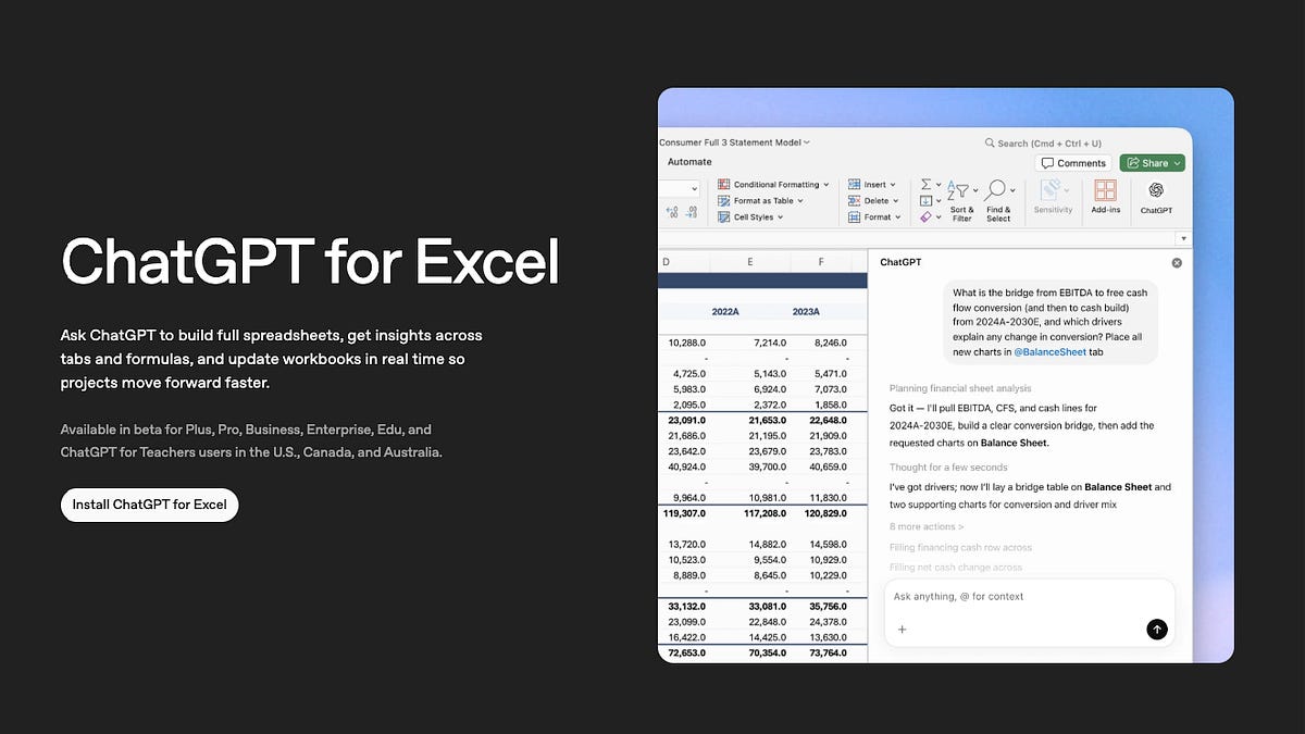 ChatGPT 5.4 is insane. And it just moved inside your Excel.