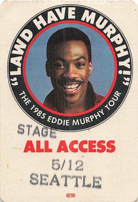 Eddie Murphy Backstage Pass Seattle 1985 White Cloth All Access Pass Variant