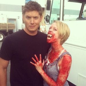 Brit Sheridan on set Brit Sheridan on set