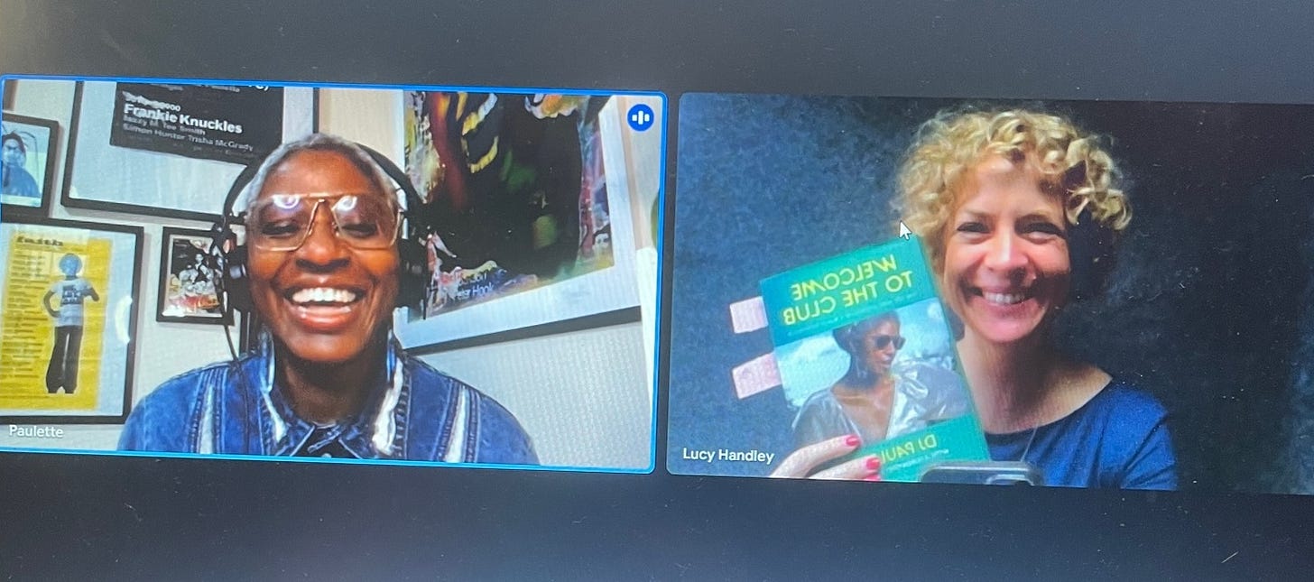 DJ Paulette and Lucy Handley side by side on a screenshot of a video call