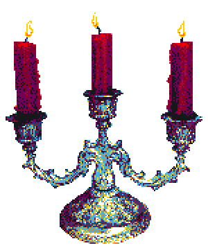gif of an 8-bit candelabra flickering