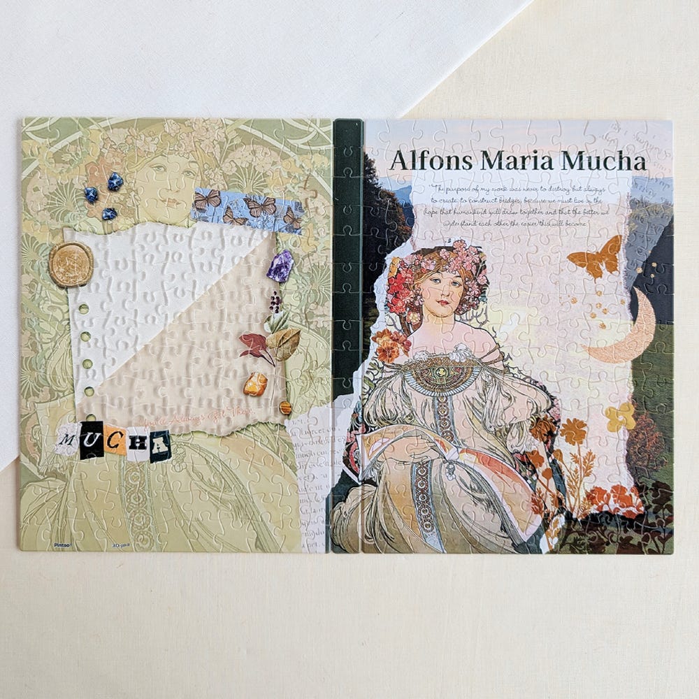 Piece Relax Alfons Mucha Reverie Diary Cover Front and Back