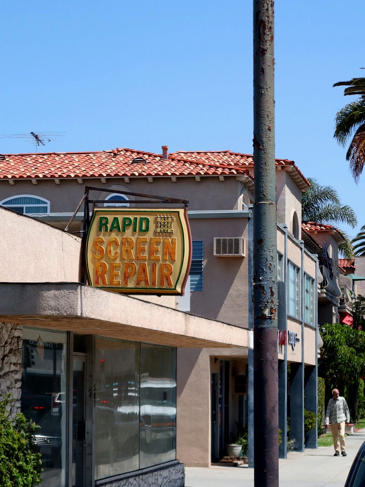 Various vacuum form signs around Long Beach