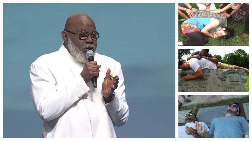 Grave Soaking At TD Jakes’ Church? Pastor Tells Potters House To Put Their Faces on His Grave