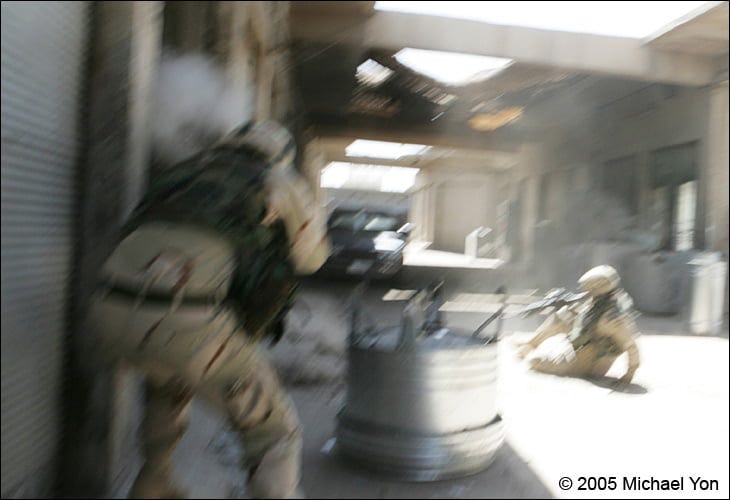 The Commander rolls into a firing position, just as a bullet strikes the wall beside 2nd lieutenant’s head (left). The Commander rolls into a firing position, just as a bullet strikes the wall beside 2nd lieutenant’s head (left).