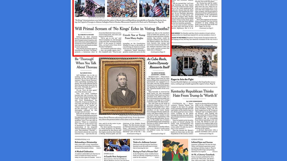 New York Times and WSJ editors continue to trivialize massive pro-democracy demonstrations. Analysis of "No Kings 3" front pages. Local editors continue to shine.
