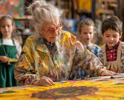 Free Elder teaching art Image - Elderly, Children, Art | Download at StockCake Free Elder teaching art Image - Elderly, Children, Art | Download at StockCake