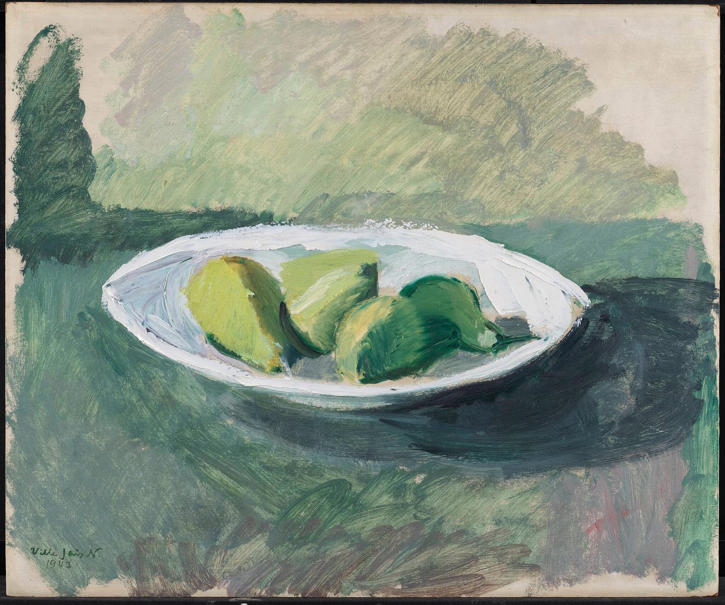 Nature morte med frugtfad