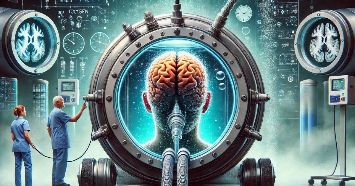 Hyperbaric therapy oxygen for brain damage