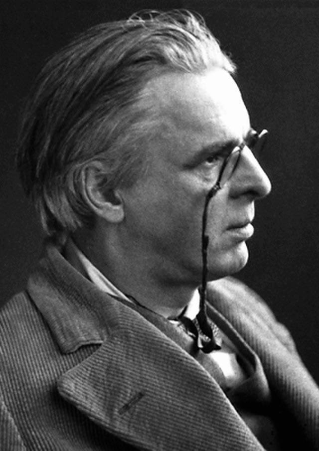 A photo of W. B. Yeats in 1923.