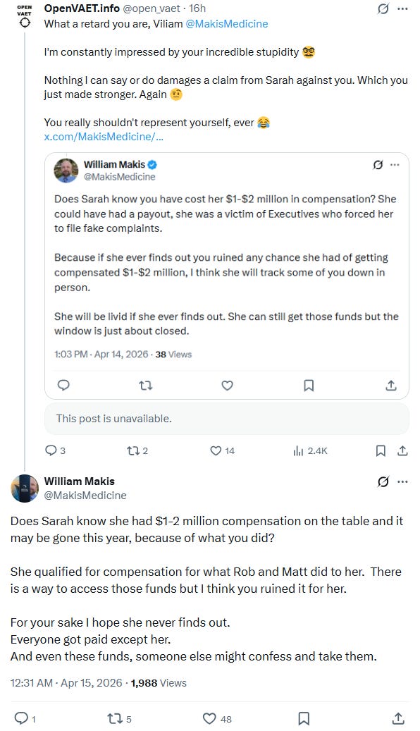 Makis's insane rants on Sarah Rayner