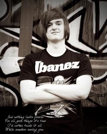 black and white photo of Dylan Brown, age 18, author Beth Brown's son, My Forever Son, What Happened?