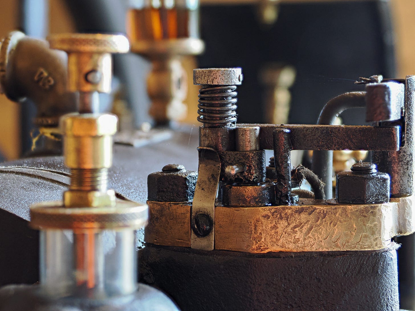 Iron and brass machinery detail
