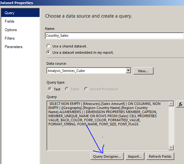 ssrs query designer SQL ssrs query designer SQL
