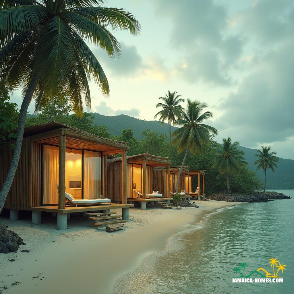 Bamboo home on beech in Jamaica