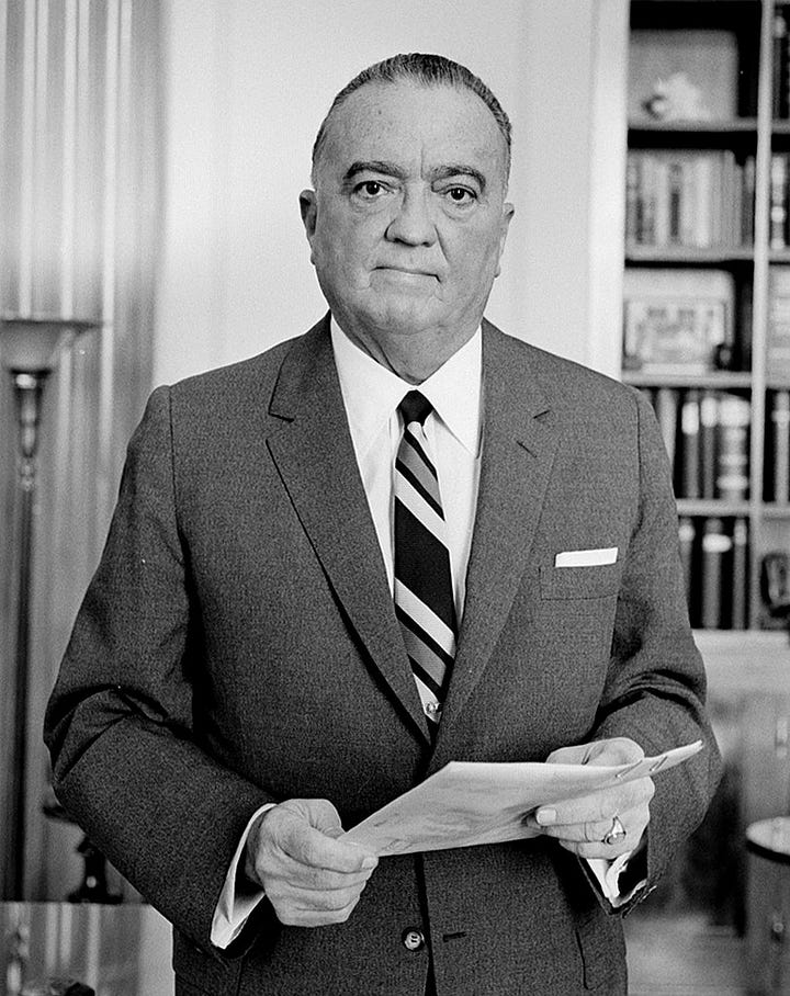Vincent Gardenia as J. Edgar Hoover; the real Hoover.