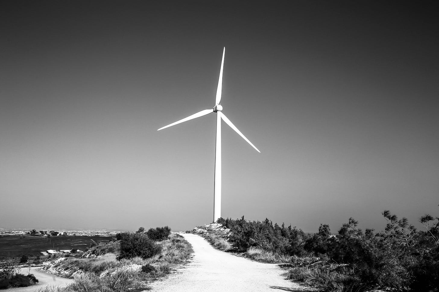 A wind turbine on the beach