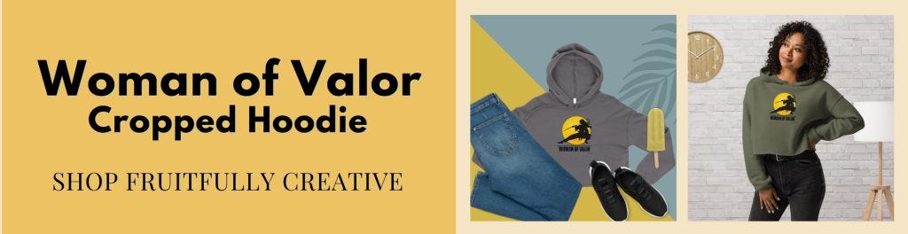 Words, "woman of valor, Cropped hoodie, shop fruitfully creative.' It shows a woman wearing a green cropped hoodie with woman of valor design. Words, "woman of valor, Cropped hoodie, shop fruitfully creative.' It shows a woman wearing a green cropped hoodie with woman of valor design.
