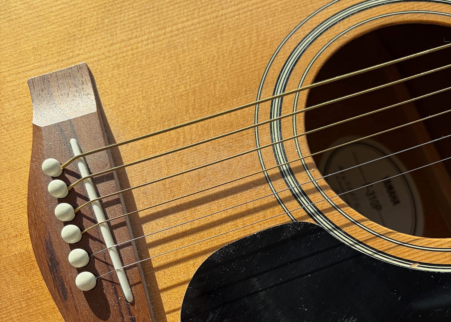 Close up of guitar