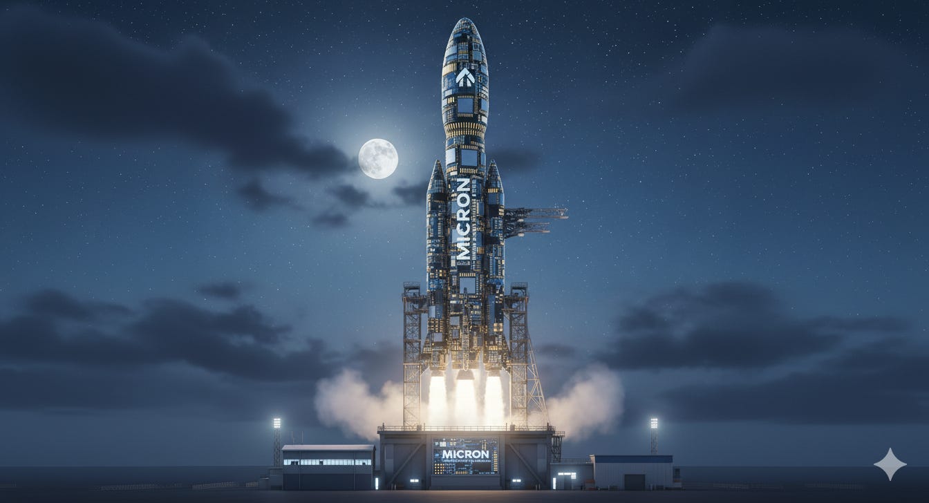 Micron stock has been a rocketship lately on its chart