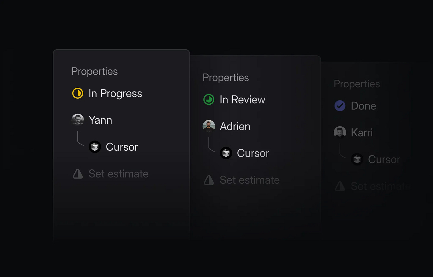 Assigning Cursor to tasks in Linear.
