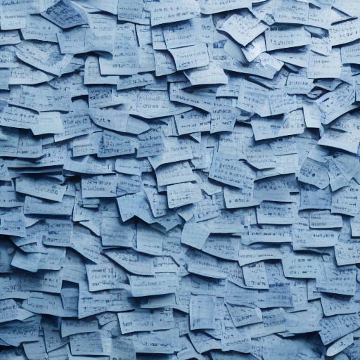 a blue board covered in small notes a blue board covered in small notes