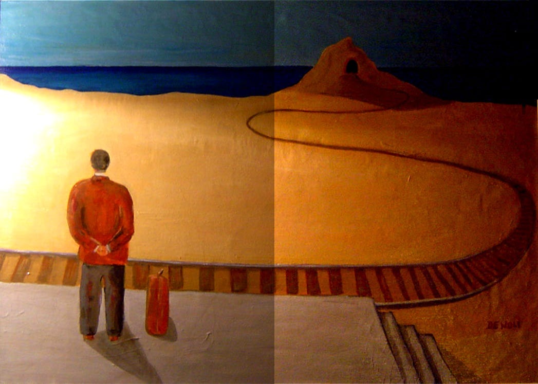 Una pintura de una persona parada frente a un desierto

El contenido generado por IA puede ser incorrecto.