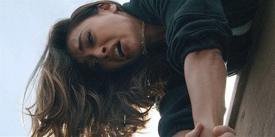 Walker Micki reaching to save Spider from falling. Walker Micki reaching to save Spider from falling.