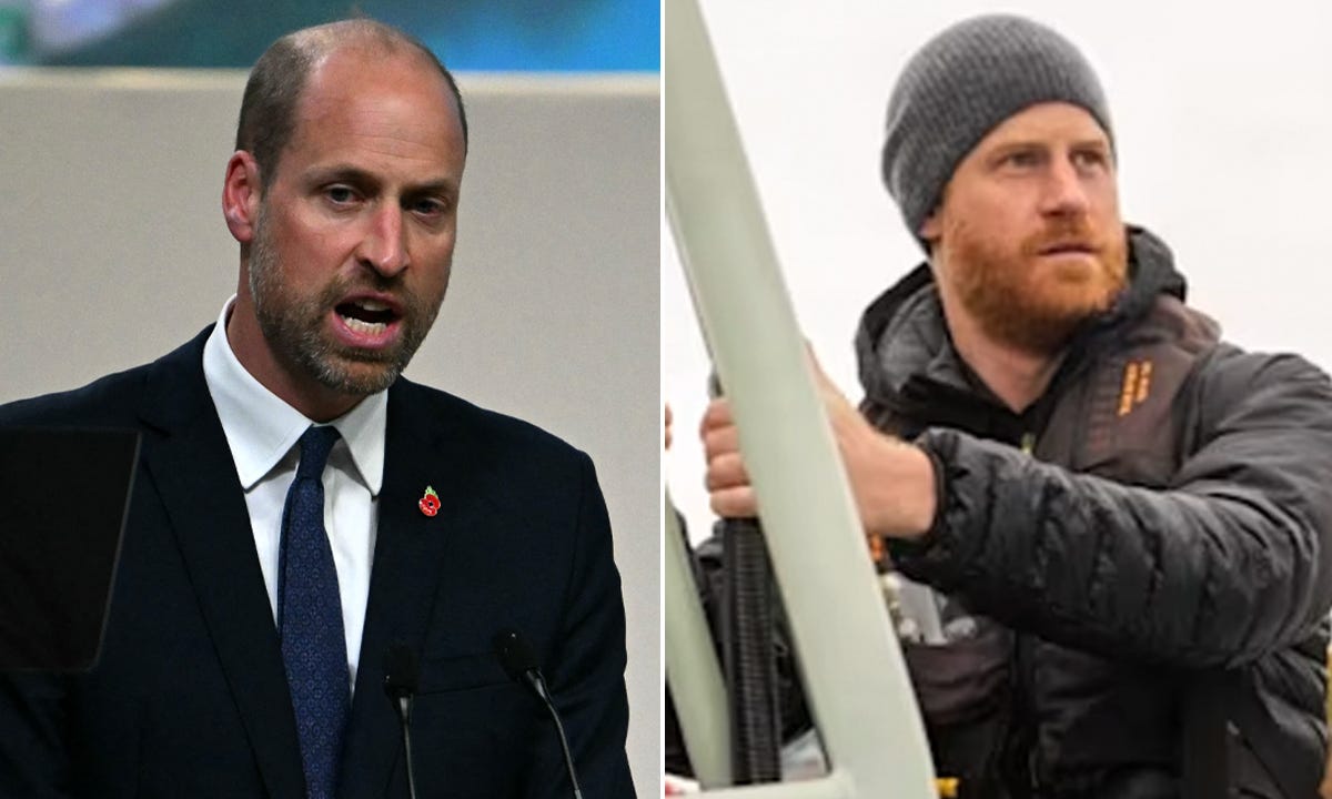 Prince William in Brazil (left) and Prince Harry in Canada (right) Prince William in Brazil (left) and Prince Harry in Canada (right)