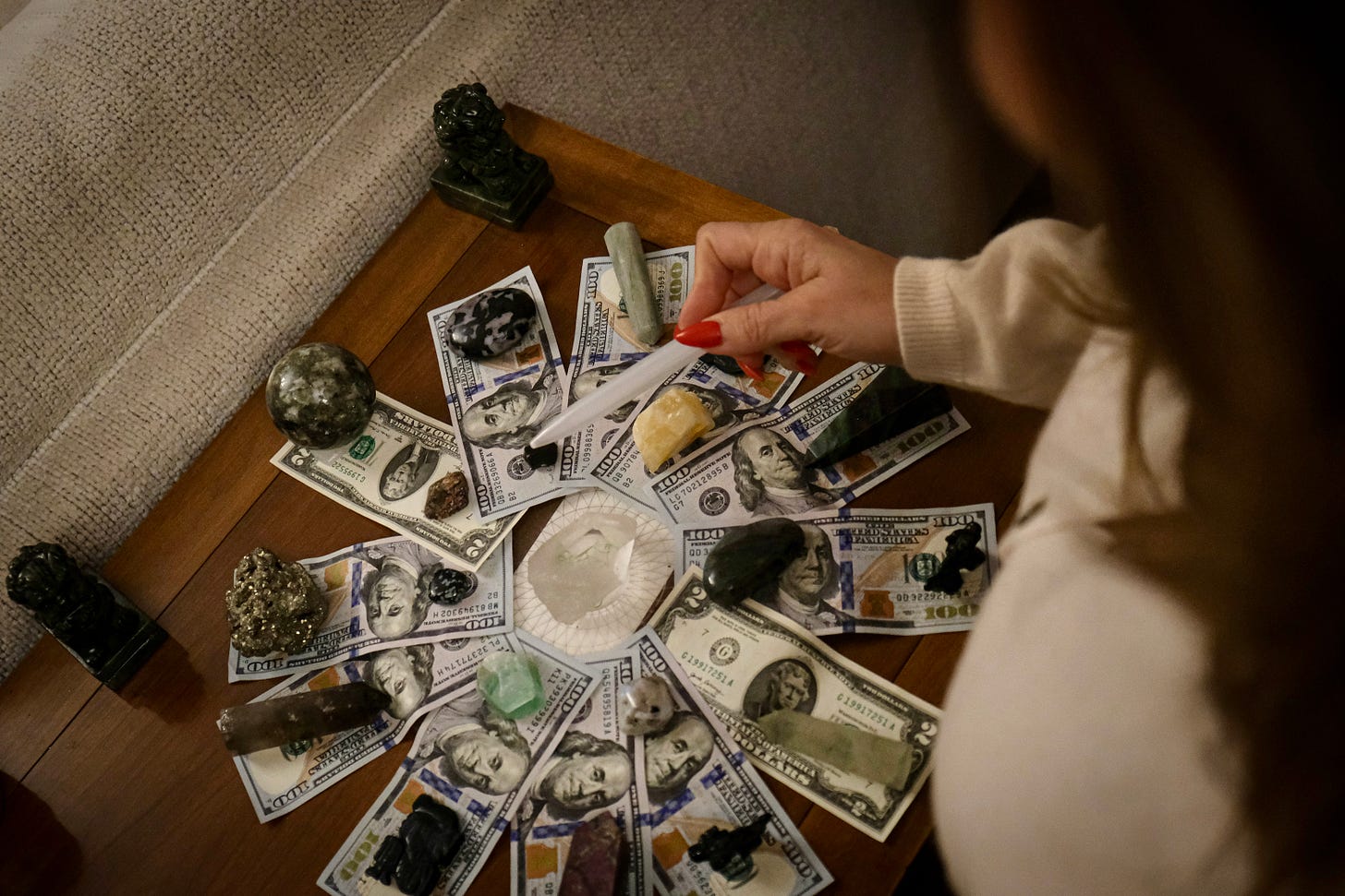 photo fo christina nikols at her alter casting a powerful lionsgate spell for august 8