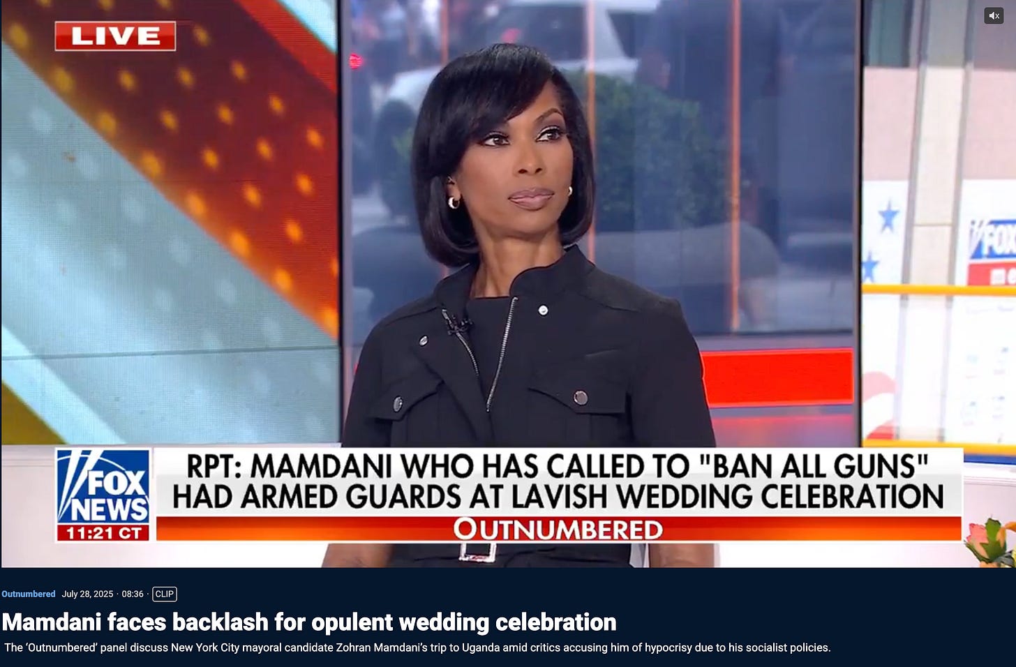 Fox News Outnumbered: "Mamdani faces backlash for opulent wedding celebration. The ‘Outnumbered’ panel discuss New York City mayoral candidate Zohran Mamdani’s trip to Uganda amid critics accusing him of hypocrisy due to his socialist policies. Fox News Outnumbered: "Mamdani faces backlash for opulent wedding celebration. The ‘Outnumbered’ panel discuss New York City mayoral candidate Zohran Mamdani’s trip to Uganda amid critics accusing him of hypocrisy due to his socialist policies.