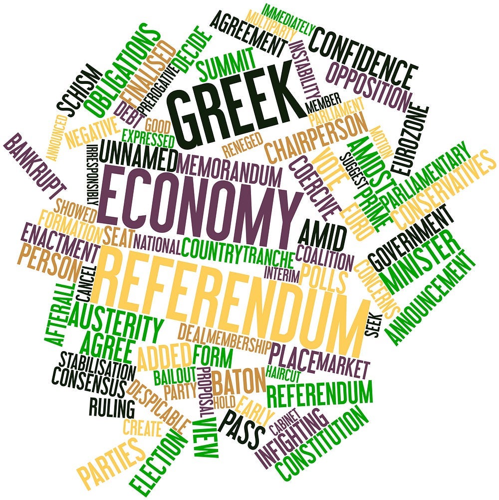 Word cloud for Greek economy referendum By intheskies