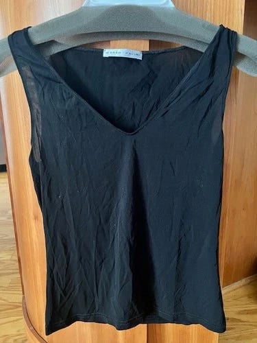 Sarah Pacini Black Nylon Tank EUC, Size S - Picture 1 of 3