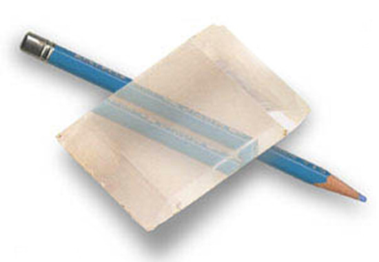 Photograph of Pencil Beneath Iceland Spar