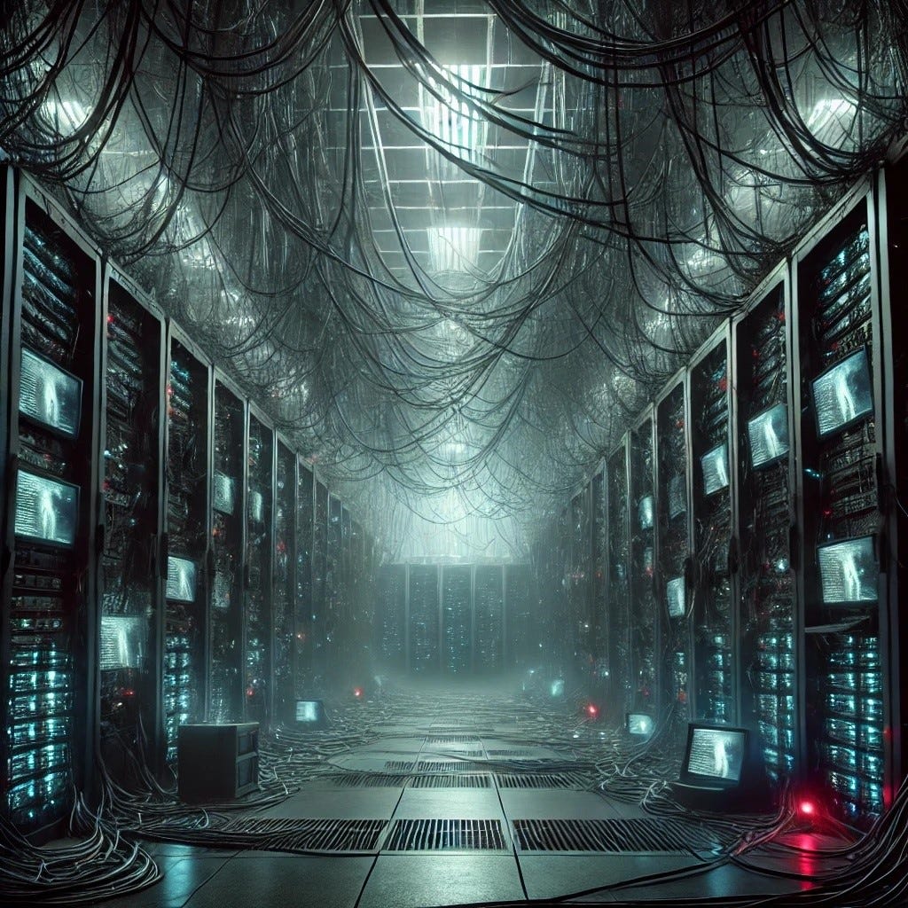 A room with many wires and lights

Description automatically generated with medium confidence