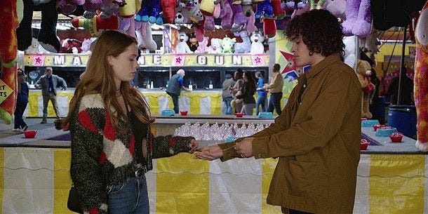 Colton gives Stella her necklace back he was wearing in drag on Walker. Colton gives Stella her necklace back he was wearing in drag on Walker.