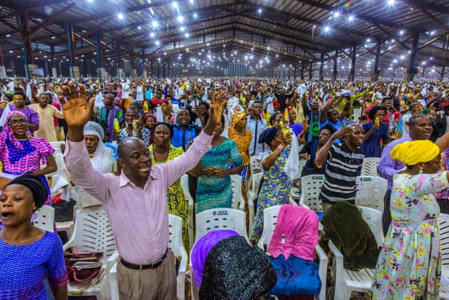 The congregation prays during the Redeem Christian Church of God’s annual Holy Ghost convention The congregation prays during the Redeem Christian Church of God’s annual Holy Ghost convention