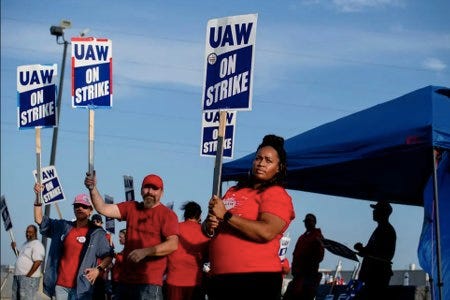 Piquet de grève de l'UAW aux USA Piquet de grève de l'UAW aux USA