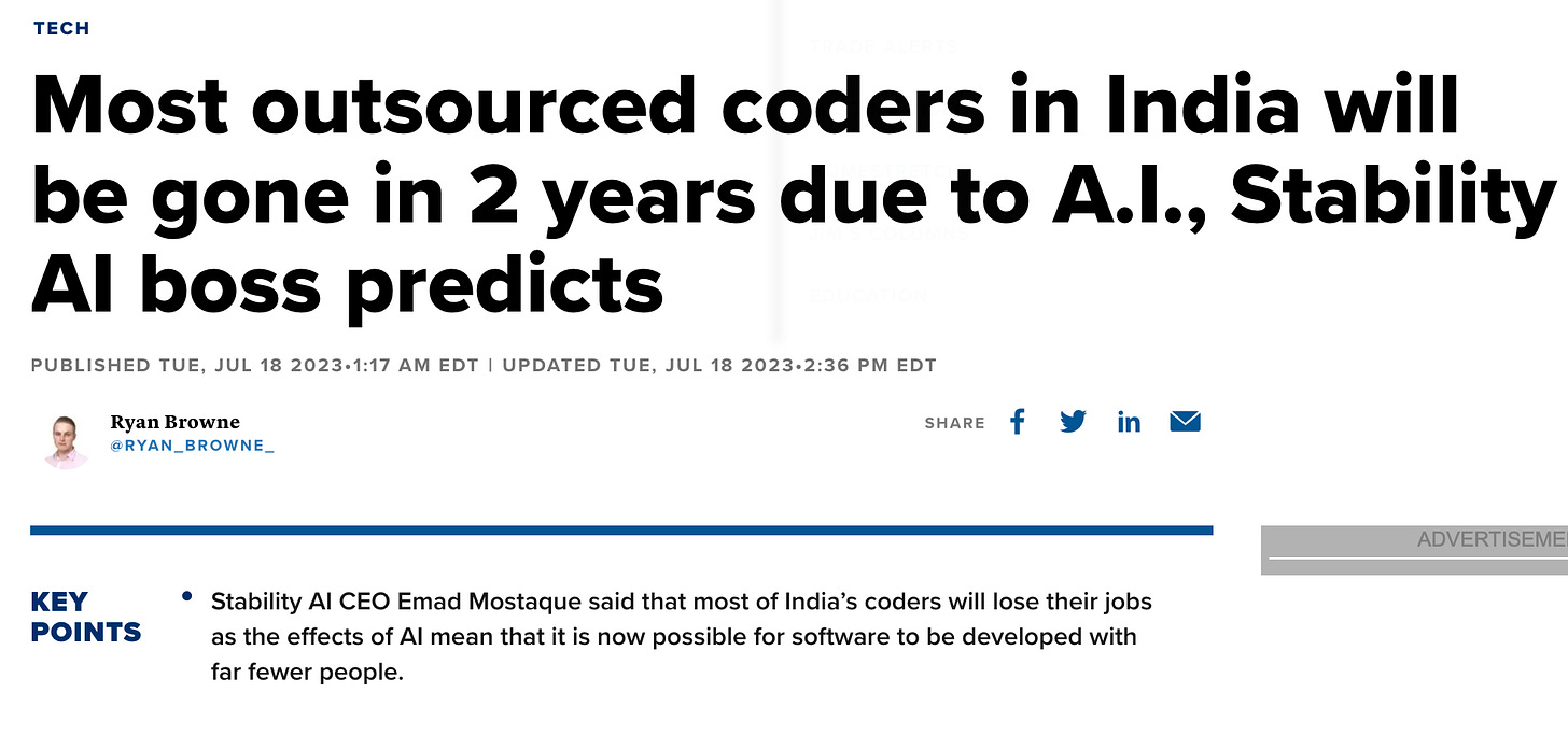 Most outsourced coders in India will be gone in 2 years due to A.I.