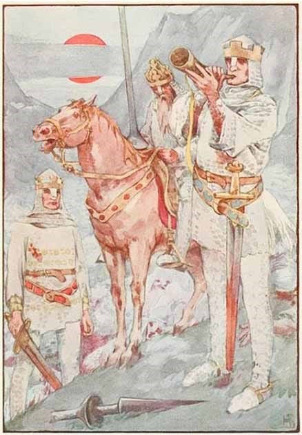 Ronald the Paladin from a 1915 book of myths. (Public domain) Ronald the Paladin from a 1915 book of myths. (Public domain)
