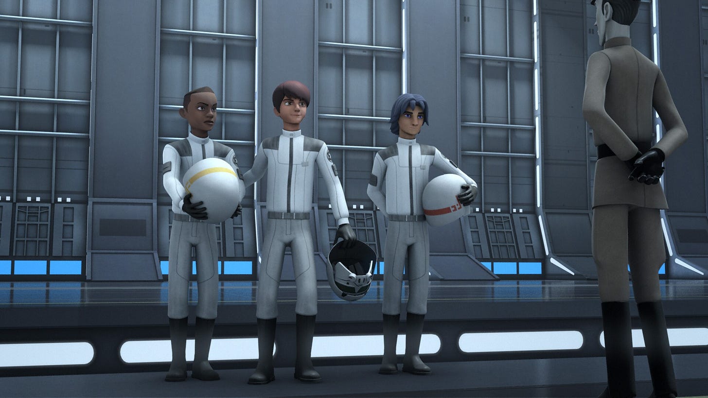 Zare Leonis, Jai, and Kell stand triumphant atop the Well. 