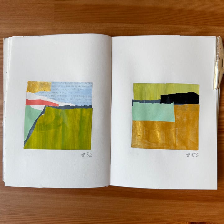 Collage art, mixed media art, sketchbooks