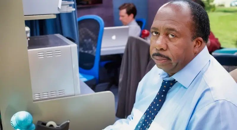 Stanley Hudson bored irritated don't care