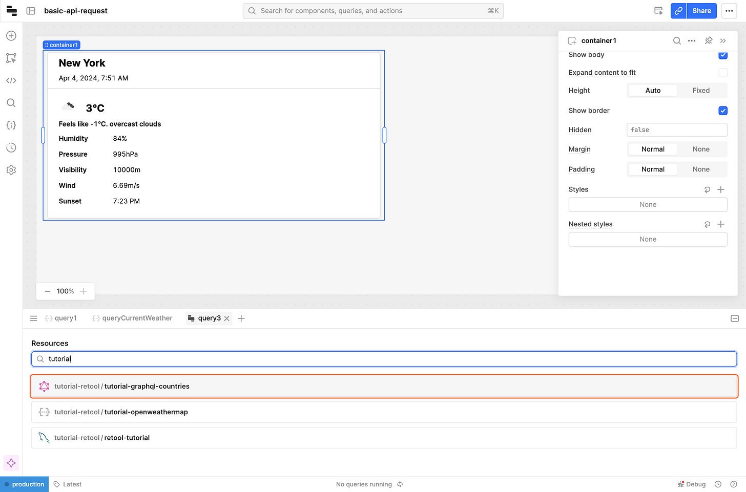 Click on tutorial-retool…