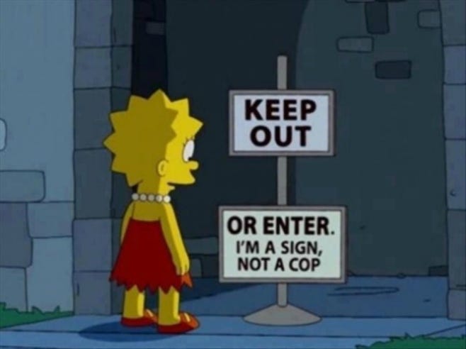 Sign - Keep Out Or Enter I'm Sign Not A Cop - 9buz