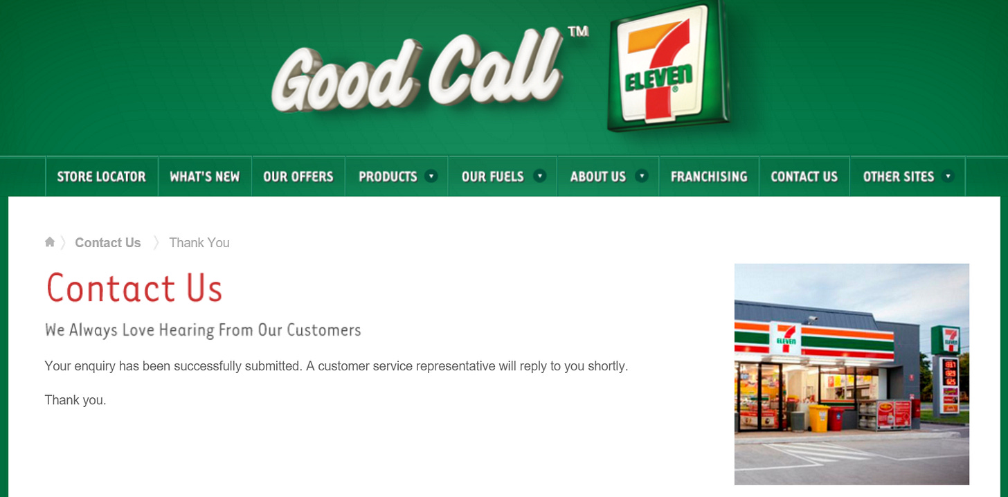 7-Eleven thank you 7-Eleven thank you