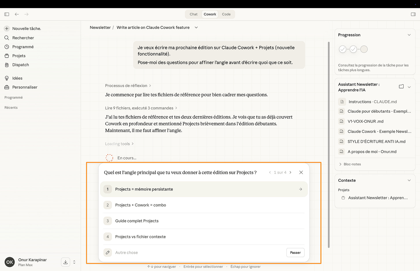 Claude Cowork + Project : Le guide complet pour le configurer en 15 min