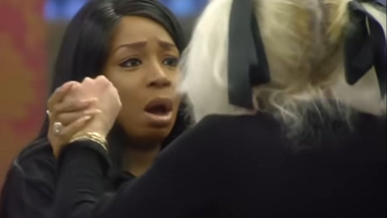 Screenshot from Big Brother when David Bowie died and contestants were confused, thinking fellow contestant David Guest was dead in his bed.