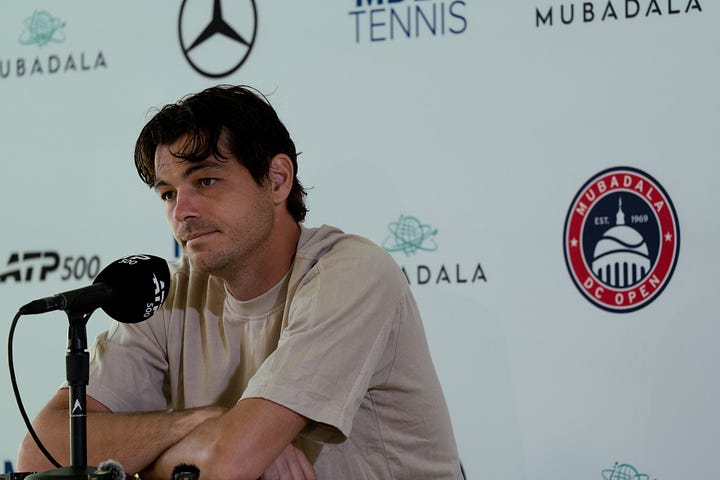 Frances Tiafoe and Taylor Fritz at the Mubadala DC Open Media Day 1 2026